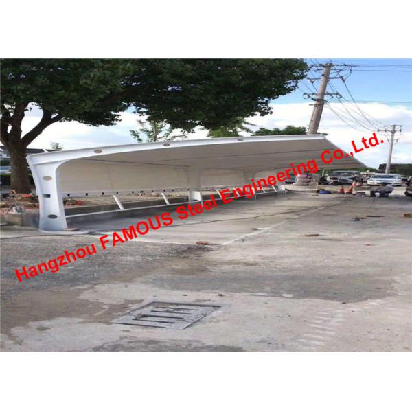 Железный каркас тени Солнца автостоянки Outdoors приютит одиночный автопарк наклона со сдобренной тканью PVC крыши