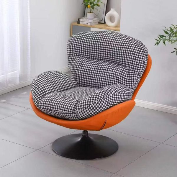 Modern Eggshell Swivel Recliner Single-Seater Accent Lounge Sofa Chair for Living Room Outdoor Leisure Lazy Recliner Comfortable