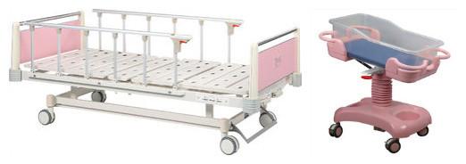 Steel Frame Child Hospital Bed , Adjustable Folding Hospital Beds With Wheels