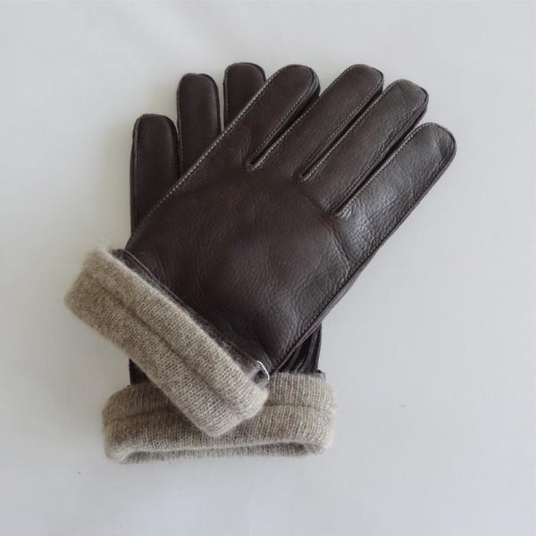 Customized Fashion Mens Leather Gloves , Classic Mens Fur Lined Leather Gloves