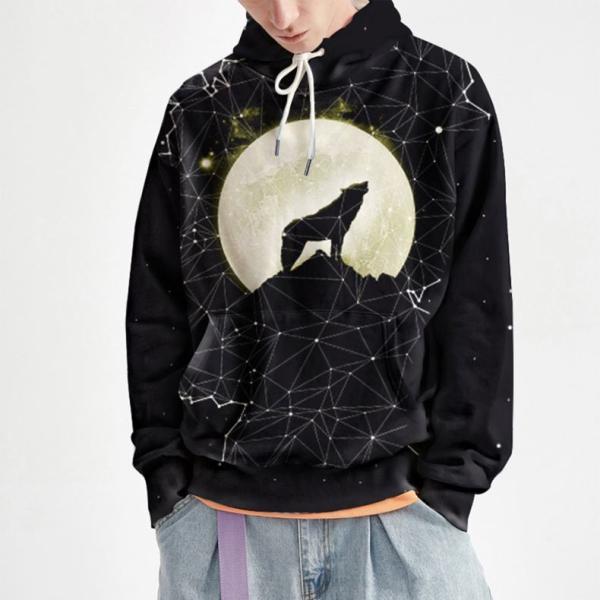 China Factory Custom Wolf Hoodie Lmpress o 3D Printed Hoodies