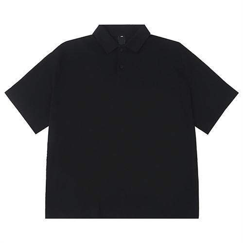80% Cotton Simple Solid Color Letter Embroidered Short Sleeve Polo T-Shirt For Men