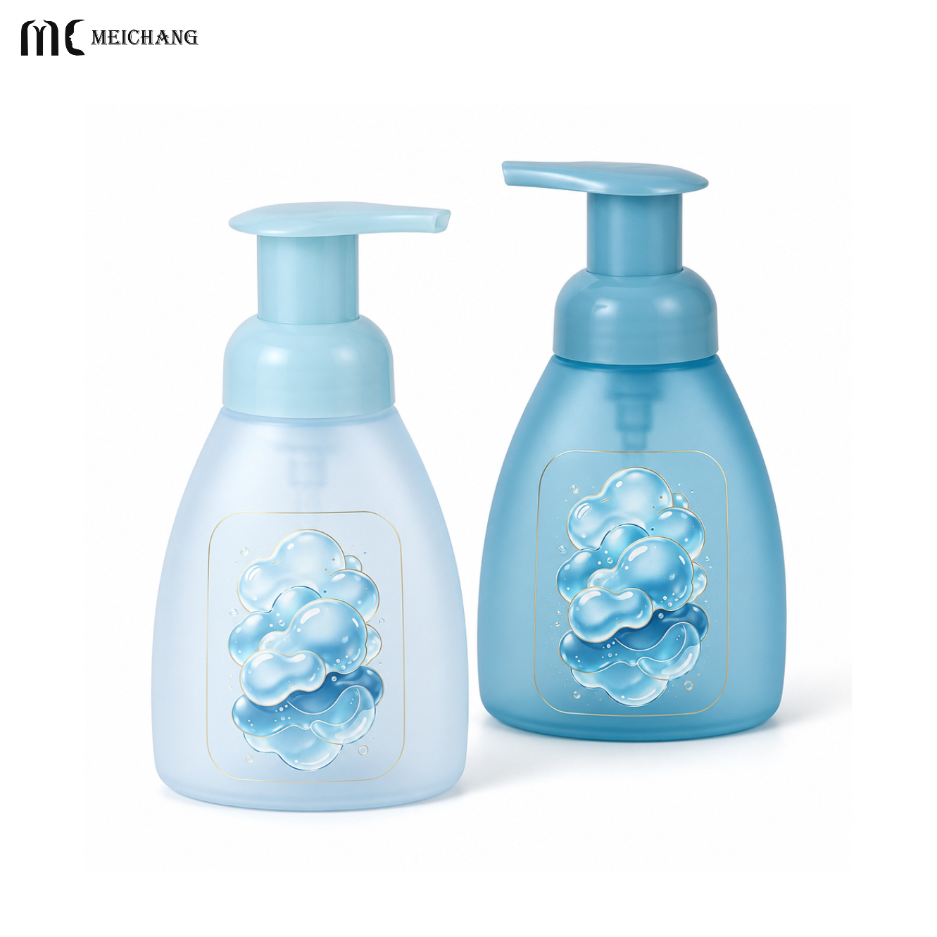 300ml Soft PE Oval Foaming Pump Bottle for Facial Cleanser（MC-1802）
