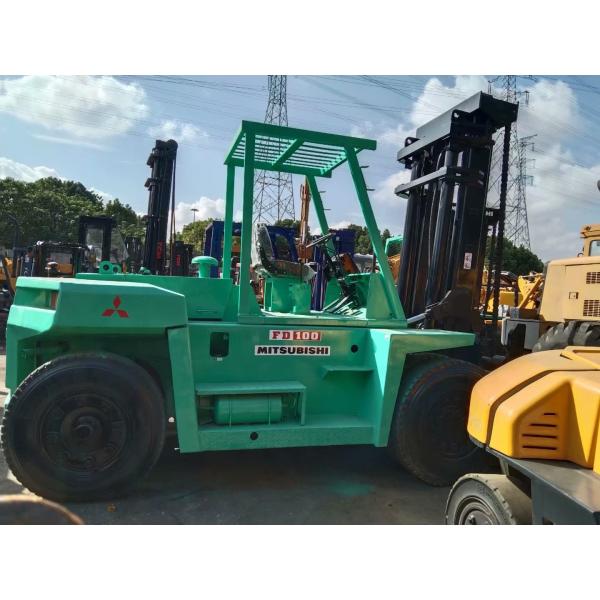 Mitsubishi FD100 10 Ton Diesel Forklift Low Hours Used Forklift Truck Logistics Center Material Handling Equipment