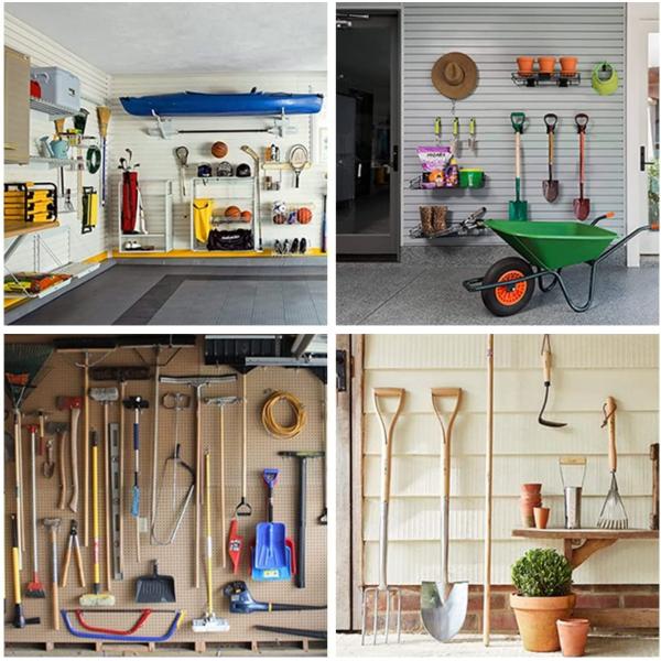 Сберегающие пространство вешалки для садовых инструментов для гаража Стенный монтаж Магазин Дворные инструменты Лопаты Раки