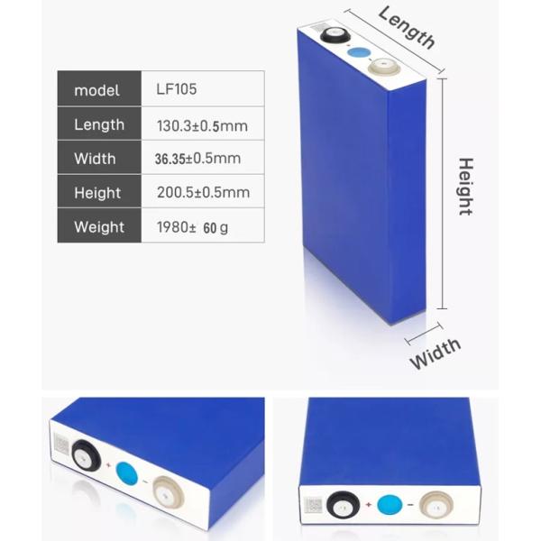 EVE LF105 3.2V 105Ah LiFePO4 Батарейный элемент Длинные циклы Призматический элемент LFP