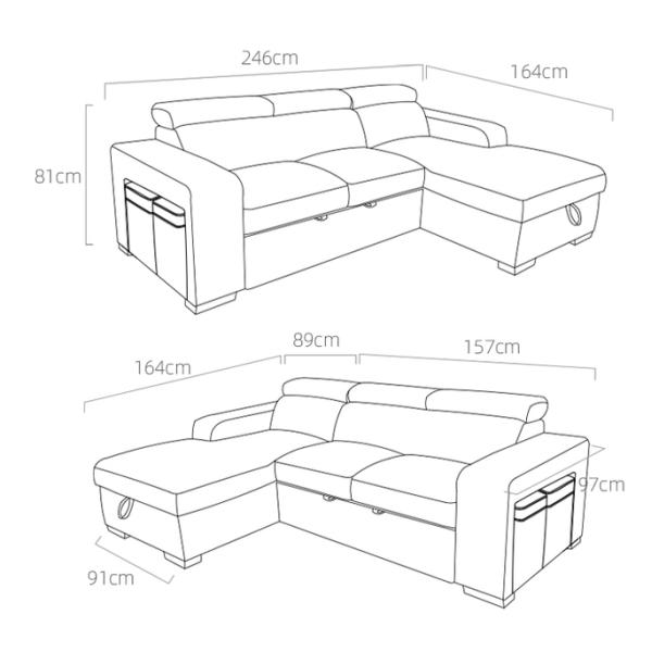 OEM/ODM Furniture Manufacturer hot sale high quality luxury leather sofa set living room Pull out Sofa bed