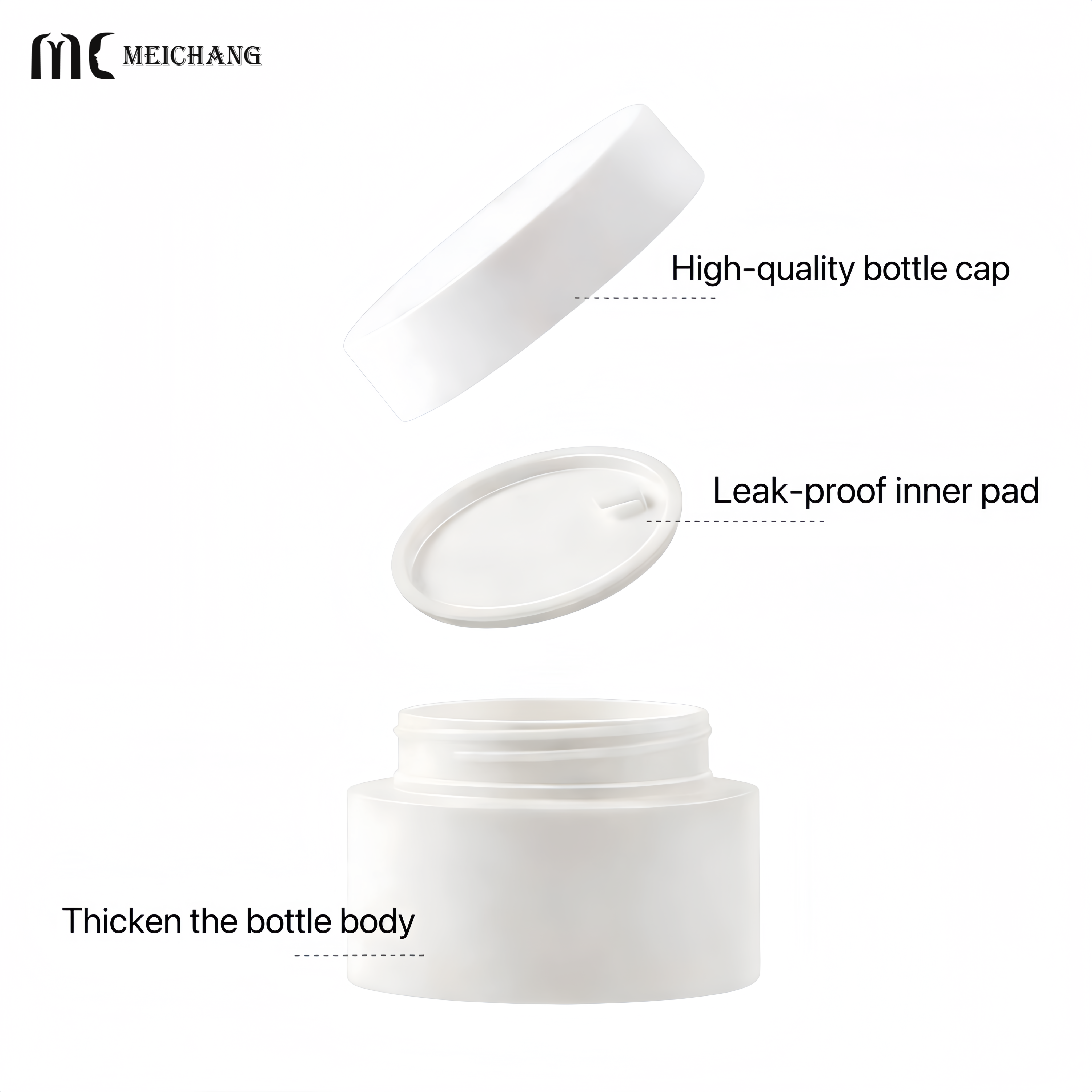 3-80G PP Double Wall Medical Cream Jar with Double Wall Structure, Food-Grade PP Material, and Thermal Insulation Design