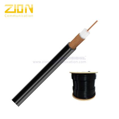 Cabo coaxial desencapado do cobre RG59 CATV com o revestimento de PVC Contínuo da trança do PE 95% CCA