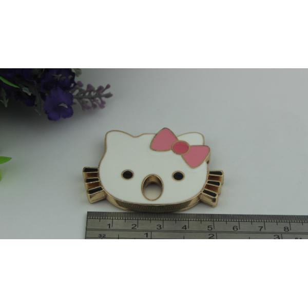 Beatiful hello kitty patter decorative light gold metal purse turn lock