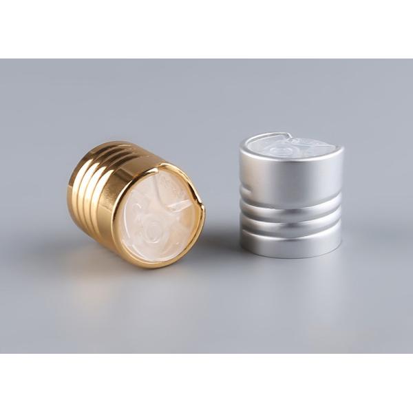 Ribbed Aluminum Cosmetic Bottle Caps Gold  Silver Disk Top Cap