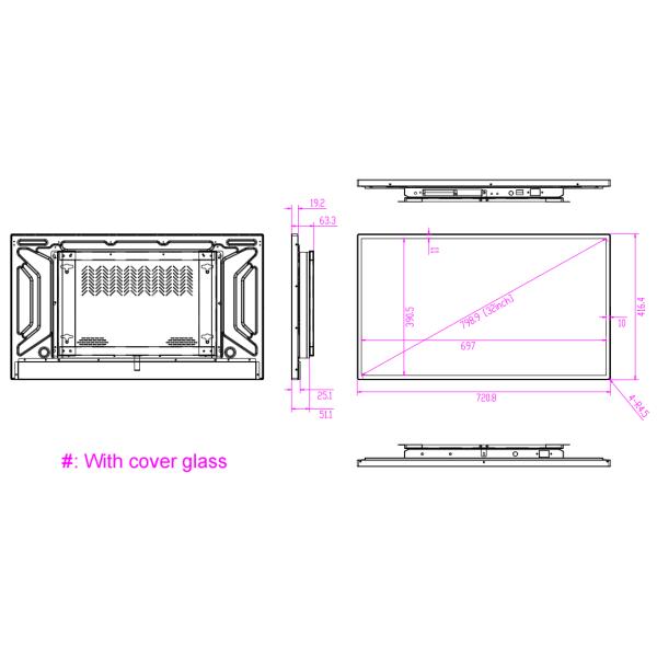 32inch Wall Mounted Advertising Screen Digital Signage LCD Display 500cd/M2