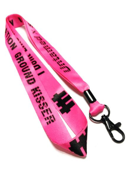 Advertising Shiny Colorful Dye Sublimated Lanyards Black Cool Crimp Metal Hook