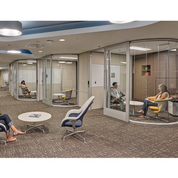 Partitions vitrées démontables Partition vitrée de bureau personnalisée avec cadre en aluminium