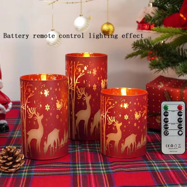 Customized Christmas Decoration Candle Remote Control Real Wax Christmas Tree Candles