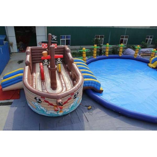 Pirate Ship Commercial Inflatable Water Park 0.9mm PVC Tarpaulin Made