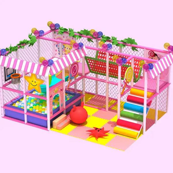 Factory Maze Commercial Kids Pink Candy Theme Indoor Playground Equipment
