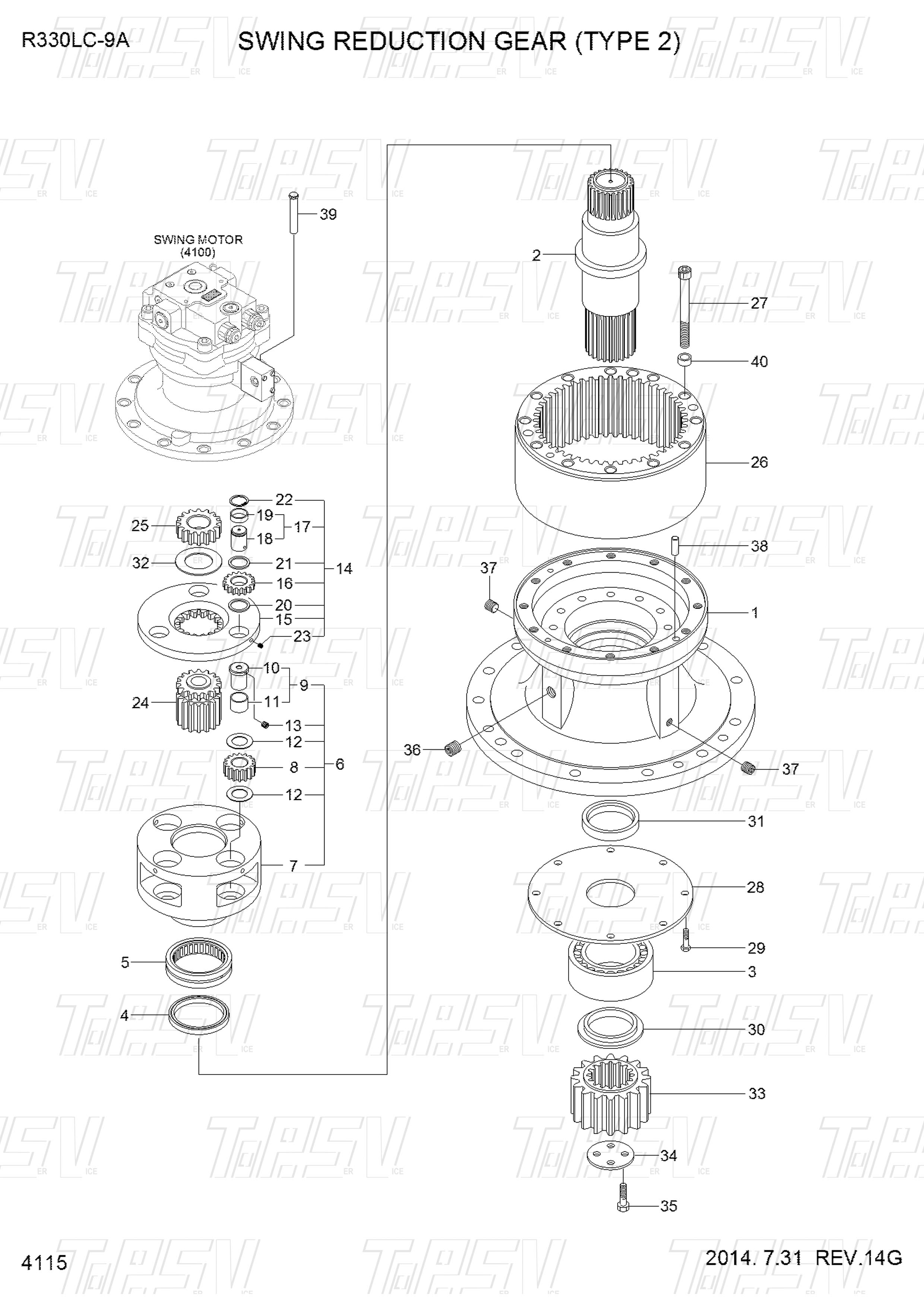 View Image Tooth Number Included R305-9 Excavator Swing 1 Stage Gear Parts with Planetary Gear