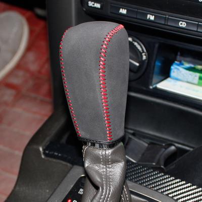 Black Suede Gear Shift Knob Cover for Toyota Prado 2010 2012 2013 2014 Land Cruiser Prado