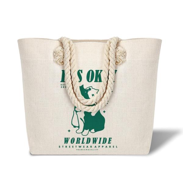 Customized Blank Linen Sublimation Jute Shopping Bag For Sublimation Printing