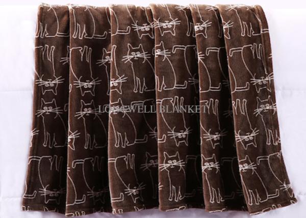 Warp Knitted Flannel Print Blanket , Animal Design Baby Flannel Blanket Anti - Allergic