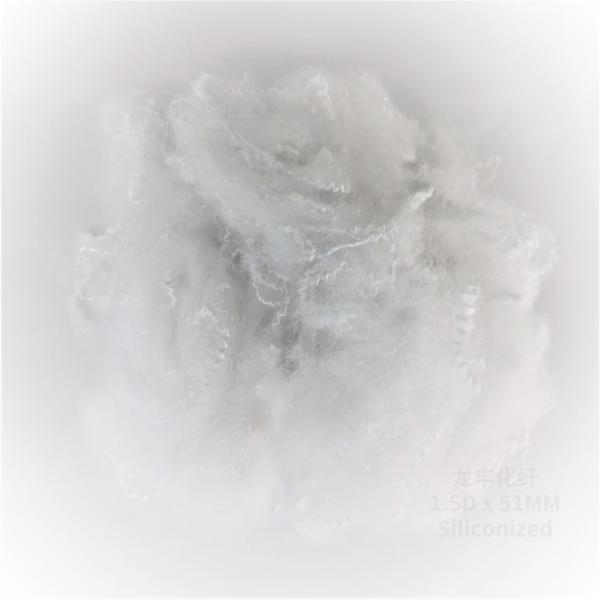 1.5D 51mm Recycled Polyester Staple Fiber Containing Silicon Whitening