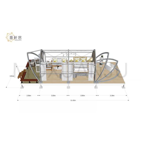 Шатры партии роскошной формы раковины на открытом воздухе с ясными крышками крыши и полными аксессуарами для 2-6 гостей