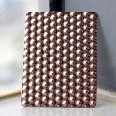 Decorative SS metal sheet 201 304 316 Stamping Circle Pattern PVD Rose Gold Color Textured Stainless Steel Sheet