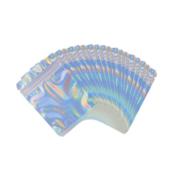 Zipper Bag Ziplock Resealable Biodegradable Packaging Plastic Bags Holographic Transparent Mylar Bag Yin Yang Printing