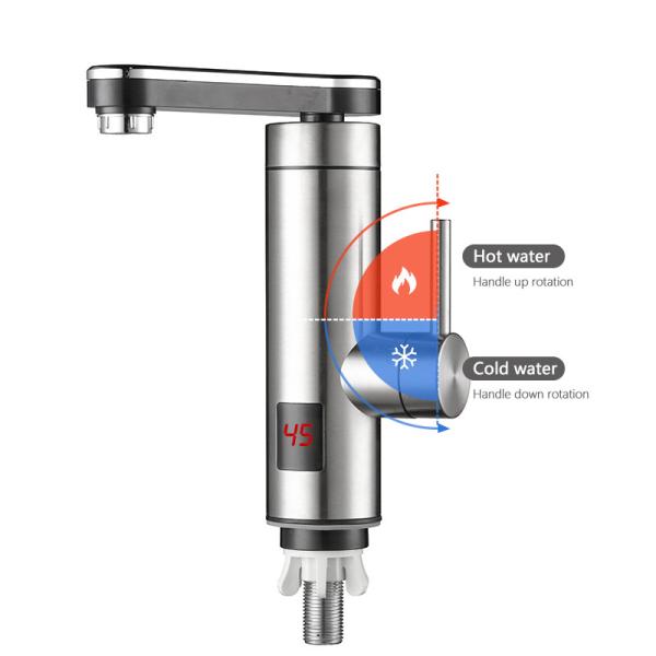 Hot Water Supply EU Plug Instant Digital Electric Hot Water Tap With LED Display For Bathroom