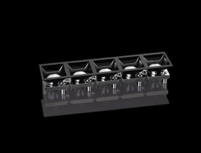 Uniform Spot And Low-Glare Linear PC LED Light Reflector Metal Snaps Fixation