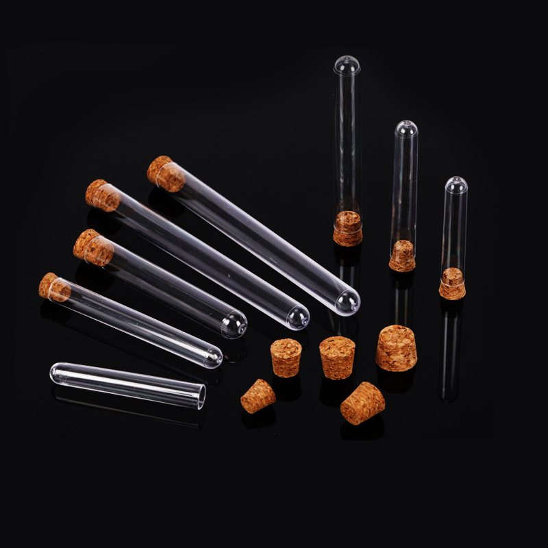 Bulk Food Grade Plastic Test Tubes Candy Bath Salt Packaging Test Tubes with Cork Stopper