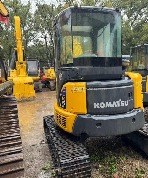 Used Komatsu PC55MR Zero Tail Swing Compact Excavator