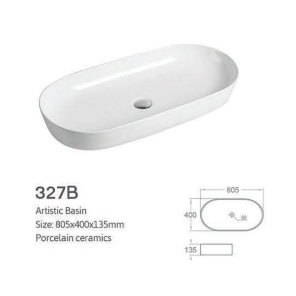Glossy Wall Mount Bath Sink Ceramic For Cabinet Lavatory Single Hole 12L