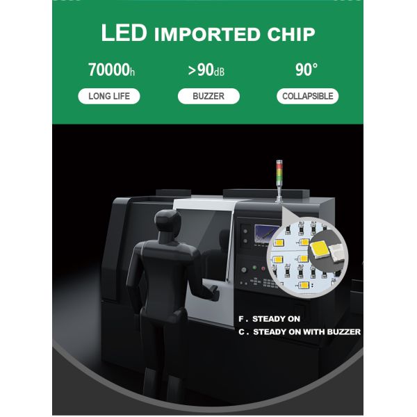 Feu de signalisation d'avertissement à tour 24V, 3 couleurs, LED, pour machines, équipement, indicateur