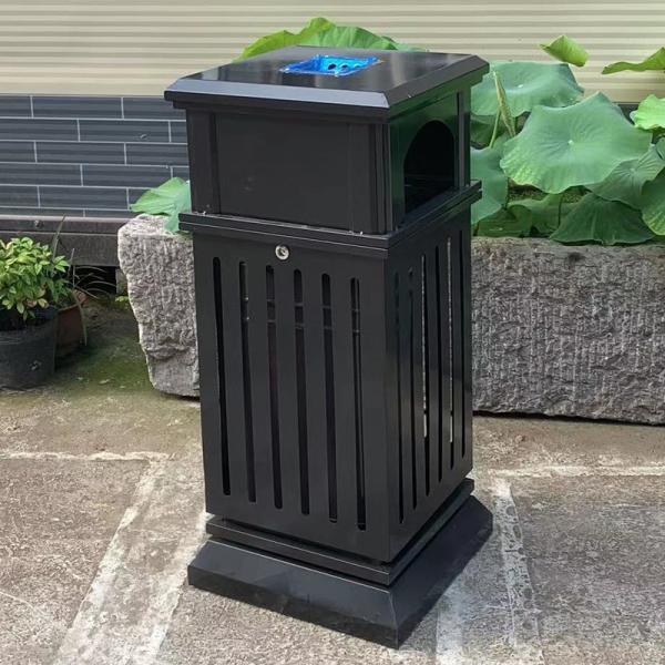 50l 20 Gallon Street Park Metal Wood Public Recycle Camping Commercial Trash Can Outdoor