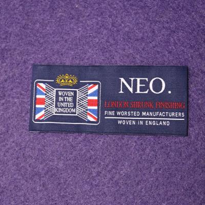 Charm Damask Woven Label End Folded For Garment , Custom Fabric Tags