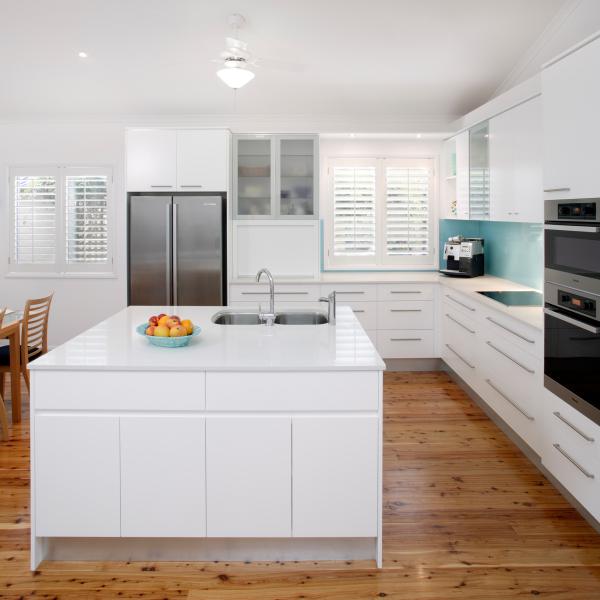 Modern Design Kitchen Pure White Flat-panel Lacquer Kitchen Cabinets For Villa