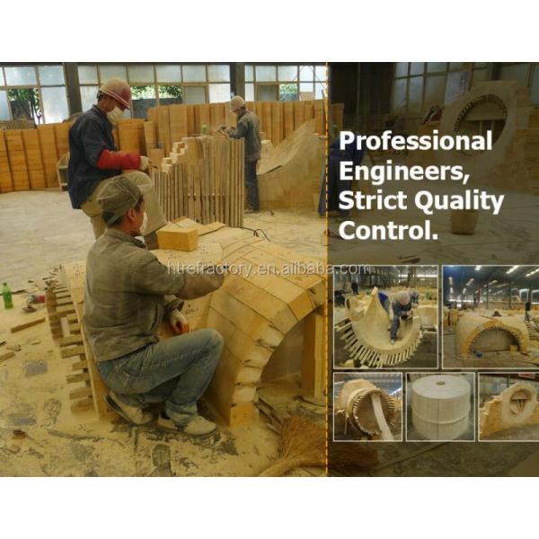 Коксовая печь и стеклянная печь Использованы желтые рефракторные кирпичи кремния с содержанием SiC 0.01-0.4