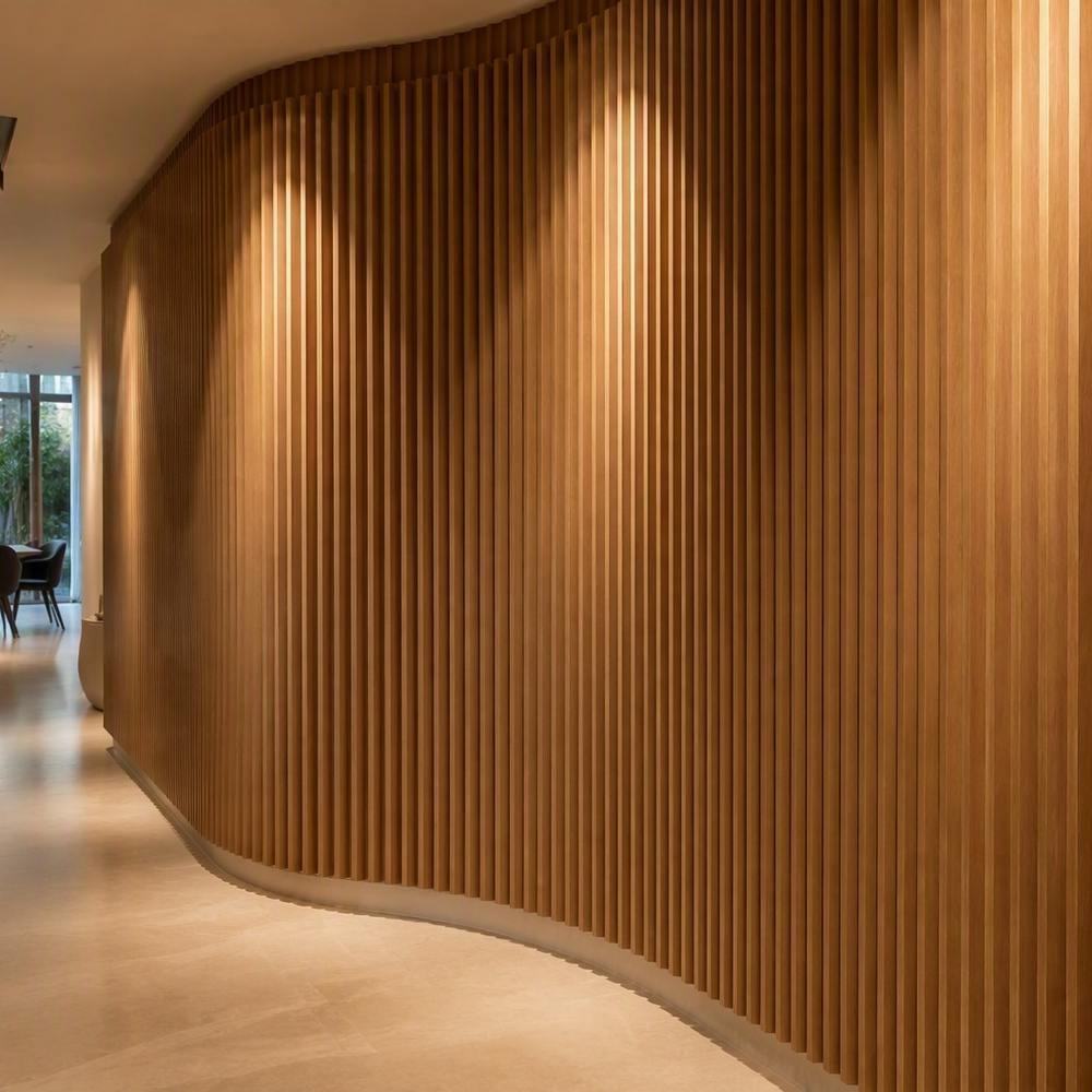 Anti Corrosion WPC Grille Wall Panel 150mm-200mm Decorative Slat Wall Panel 24 Models