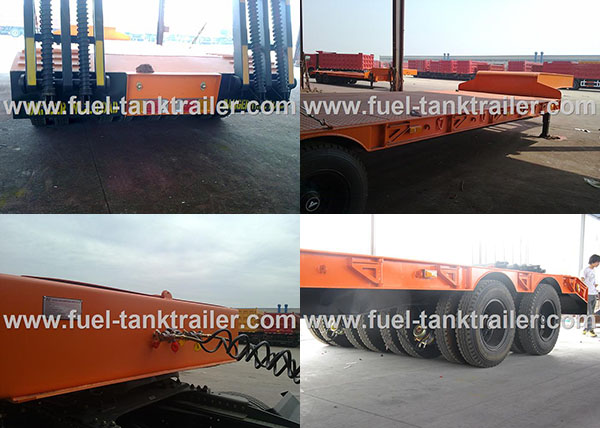 Low Bed Heavy Equipment Trailer 2 Line 4 Axle 100 Tons Rated Capacity