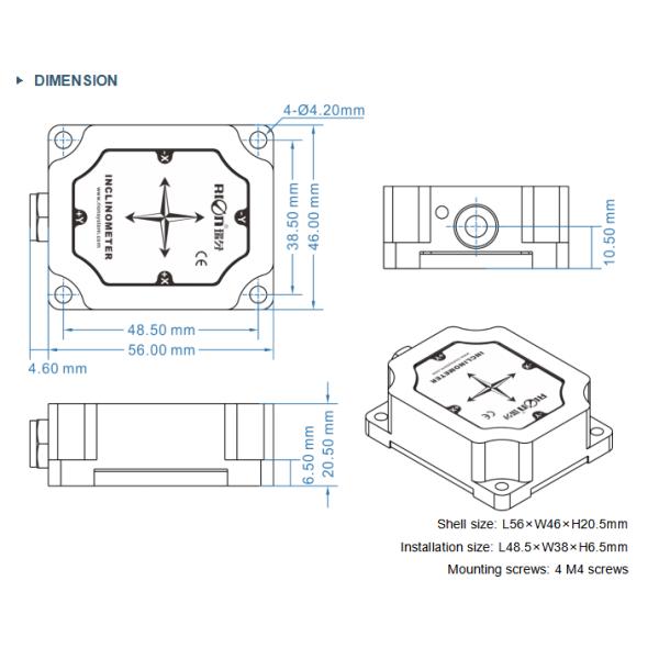 HCA716S / HCA726S Малый объем высокоточный инклинометр CAN2.0A/B