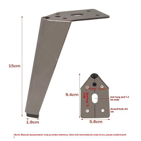High Quality Metal Sofa Legs 15cm Gold Sliver Gun Black Furniture Foot for TV Stand Table Cabinet