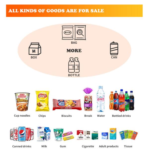 Hotel Subway Station Vending Machine 220V 50HZ 24 Hours Support Shopping Mall Convenience