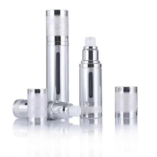 Luxury Anodized Aluminum Airless Pump Bottle Bottle Empty Cosmetic Vacuum Premium Skincare Serum Container  Multiple Capacity
