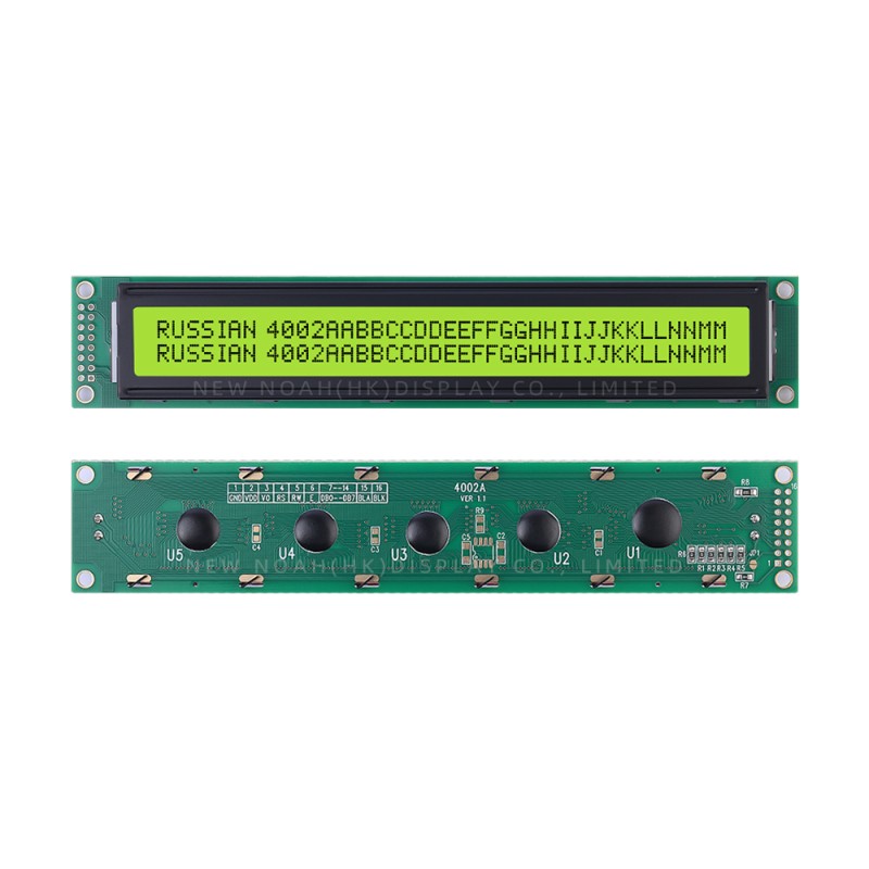 Russian Yellow Green Film 4002A High Brightness LCD Screen 40*2 Character Dot Matrix Screen
