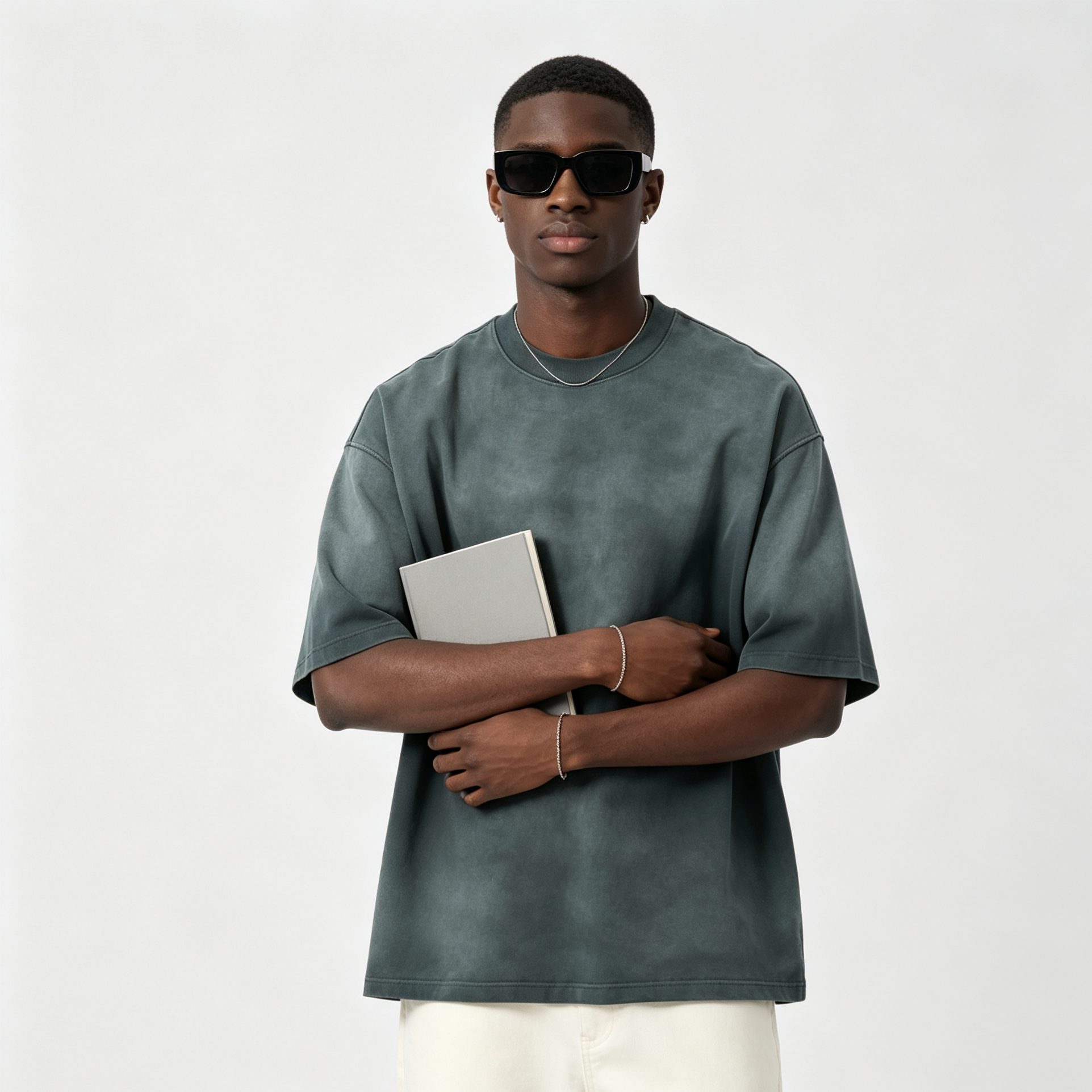 Cotton Men's Custom Polo Shirts Gradient Washed Oversized Polo Shirt 270GSM