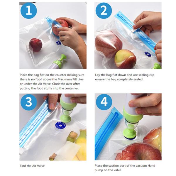 Reusable Zip Lock Sous Vide Bags Vacuum Sealed Food Storage Bags