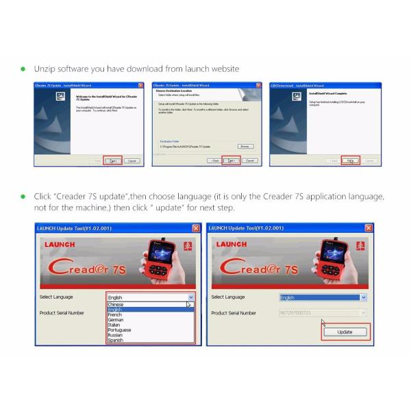 Original Launch X431 CReader 7S Code Reader add Oil Reset Function CReader 7 Plus Update Via Official Website