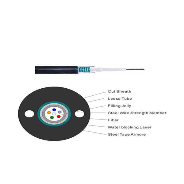 4C GYXTW Loose Tube Fiber Optic Cable , Light Weight Armoured Fiber Optic Cable